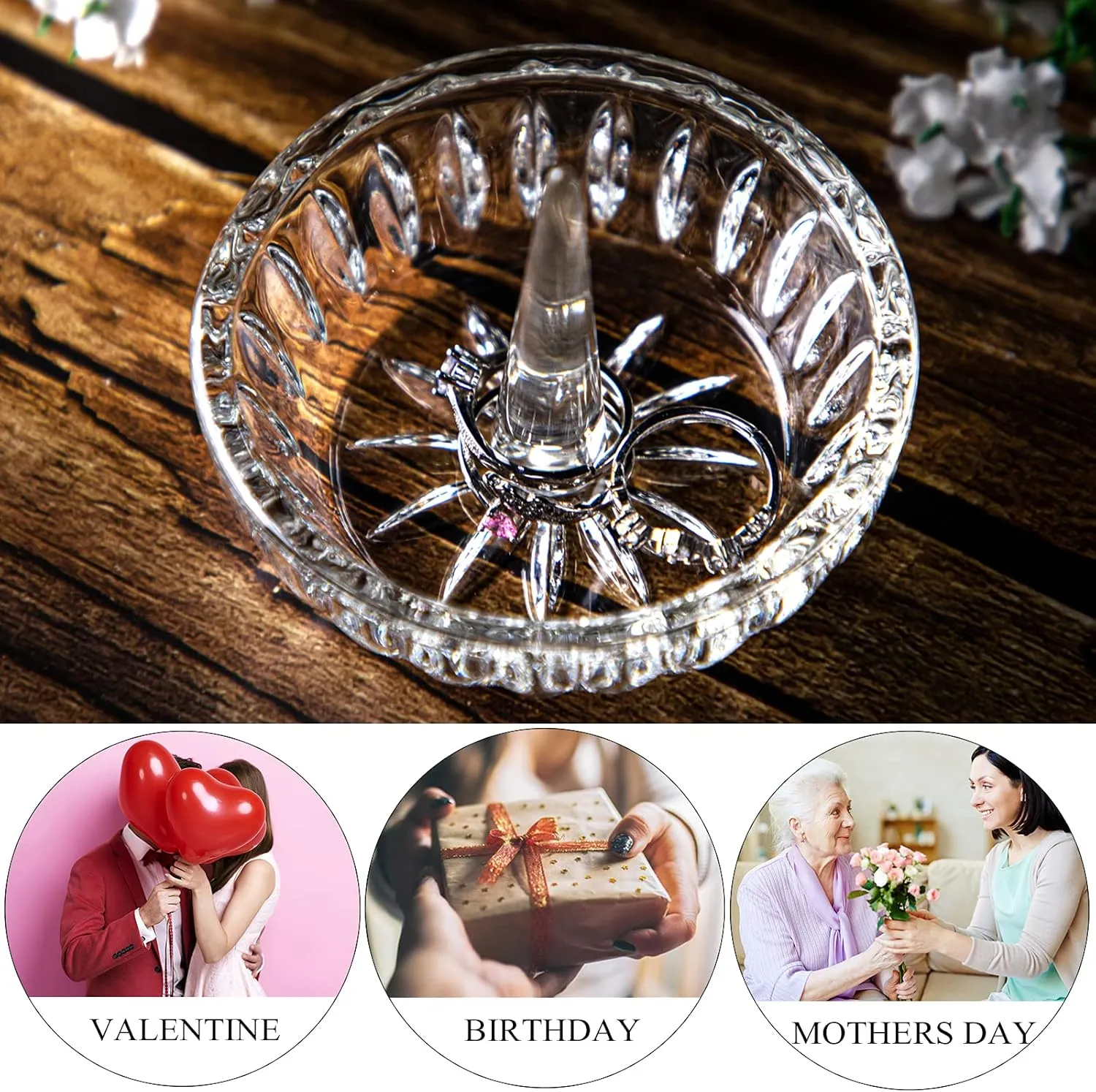 H&D HYALINE & DORA Crystal Ring Holder Dish