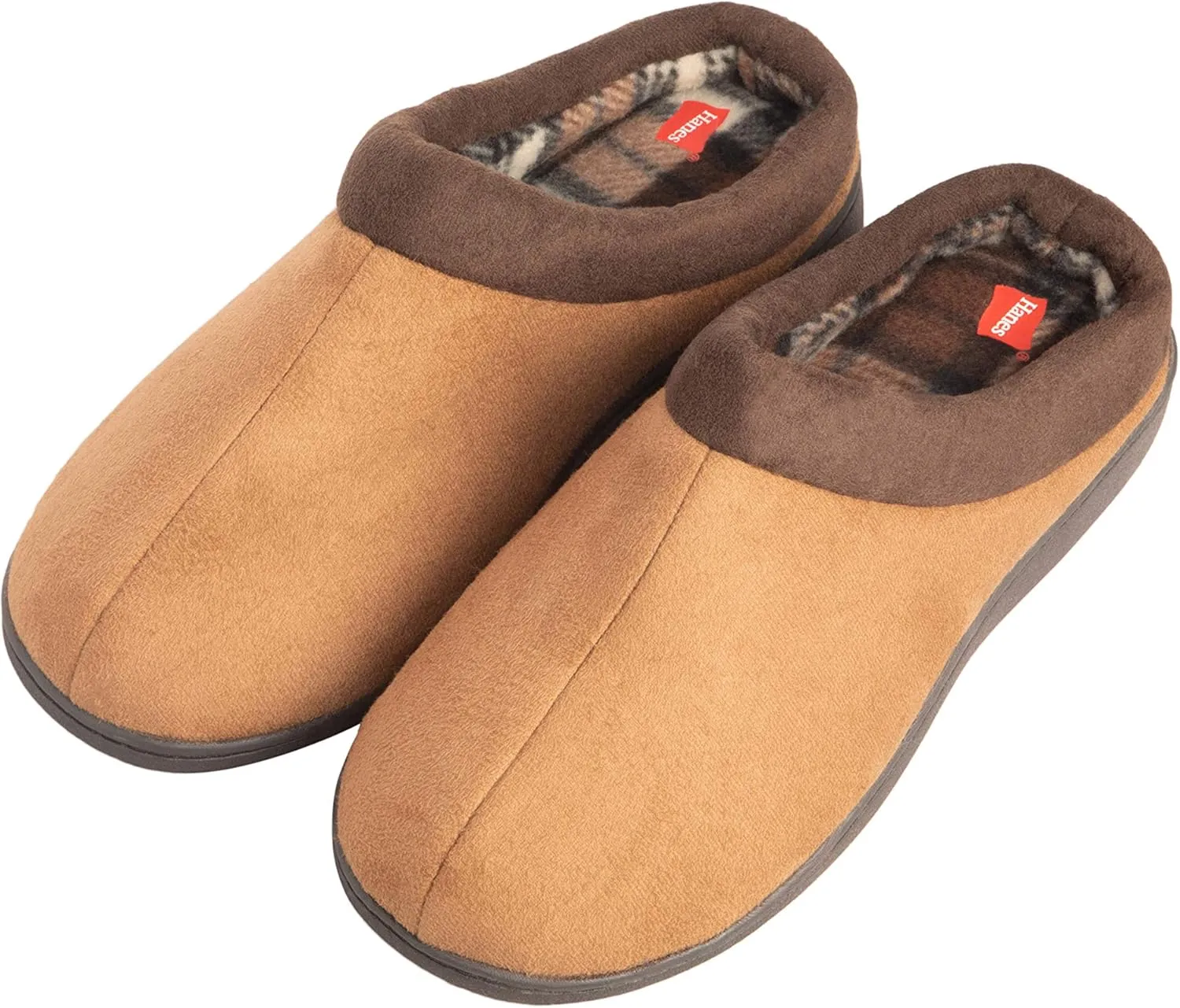 Hanes Men's Memory Foam Indoor Outdoor Microsuede Clog Slipper Shoe with Fresh Iq