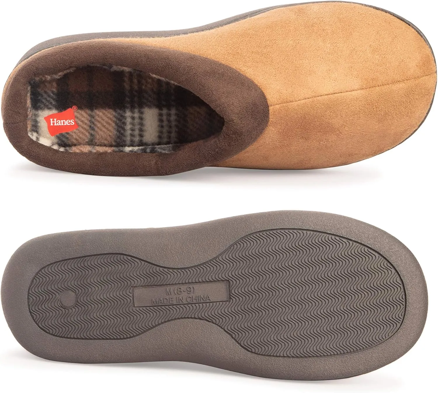 Hanes Men's Memory Foam Indoor Outdoor Microsuede Clog Slipper Shoe with Fresh Iq