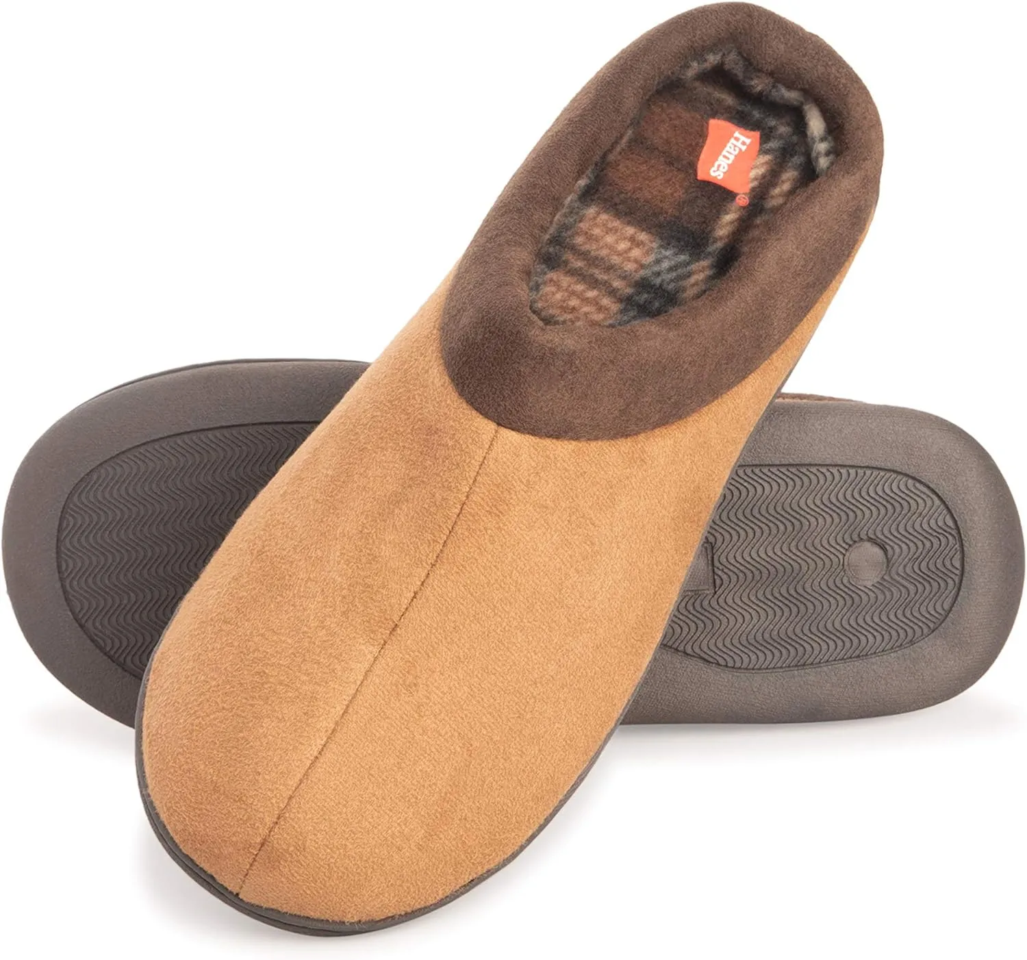 Hanes Men's Memory Foam Indoor Outdoor Microsuede Clog Slipper Shoe with Fresh Iq