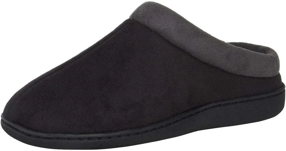 Hanes Men's Memory Foam Indoor Outdoor Microsuede Clog Slipper Shoe with Fresh Iq