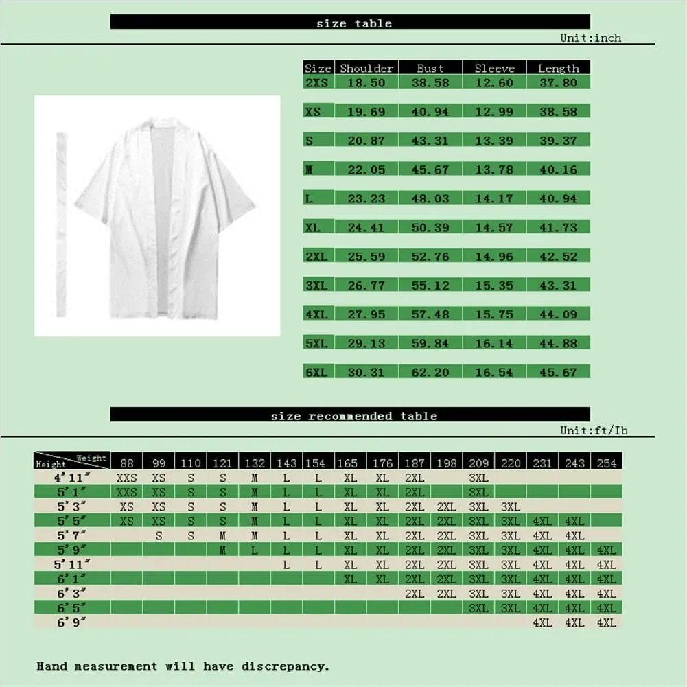 Harajuku Japanese Long Kimono Cardigan for Men Traditional Graphic Print Yukata Robe Seven Sleeves Coat Outwear