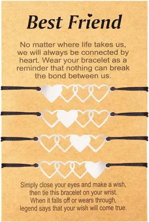 Harry and Henry 2/3/4/5 Pcs Friendship Bracelets Matching Distance Bracelets for Friends Love Knot Infinity Bracelet for Women Bff Bracelet Gifts for Best Friends Sisters