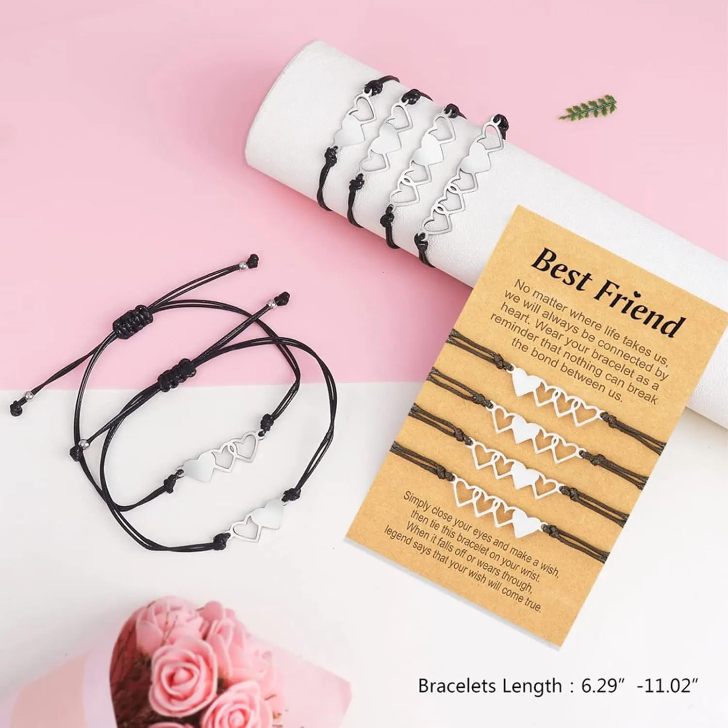 Harry and Henry 2/3/4/5 Pcs Friendship Bracelets Matching Distance Bracelets for Friends Love Knot Infinity Bracelet for Women Bff Bracelet Gifts for Best Friends Sisters