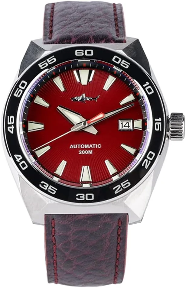 Heimdallr Diver Watch for Men Stainless Steel Japan NH35A Automatic Men's Wristwatch with Leather Strap and Sapphire Crystal Watches Super C3 Luminous 20ATM Water Resistance