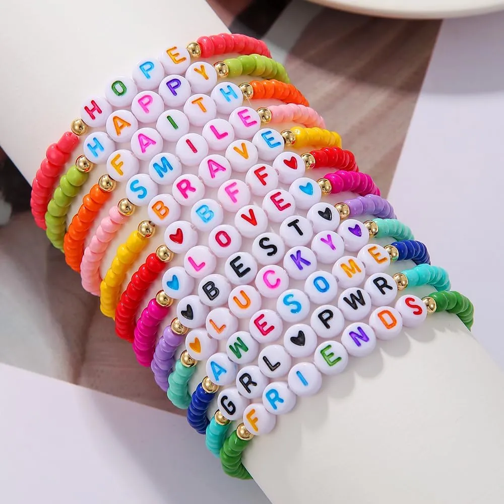 Heishi Surfer Clay Bead Bracelets Set for Women - Preppy Smile Evil Eye Beaded Stretch Bracelets Elastic Layering Friendship Bracelets- Stackable Boho Disc Summer Jewelry Set