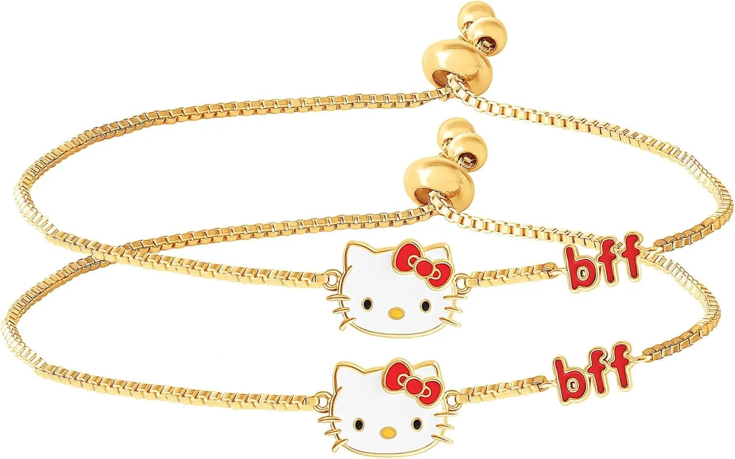 Hello Kitty Sanrio Bff Bracelets for 2 - Flash-Plated Best Friends Lariat Bracelets Officially Licensed