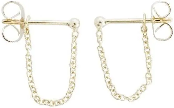 HONEYCAT Chain Hoop Huggies in Gold, Rose Gold, or Silver | Minimalist, Delicate Jewelry