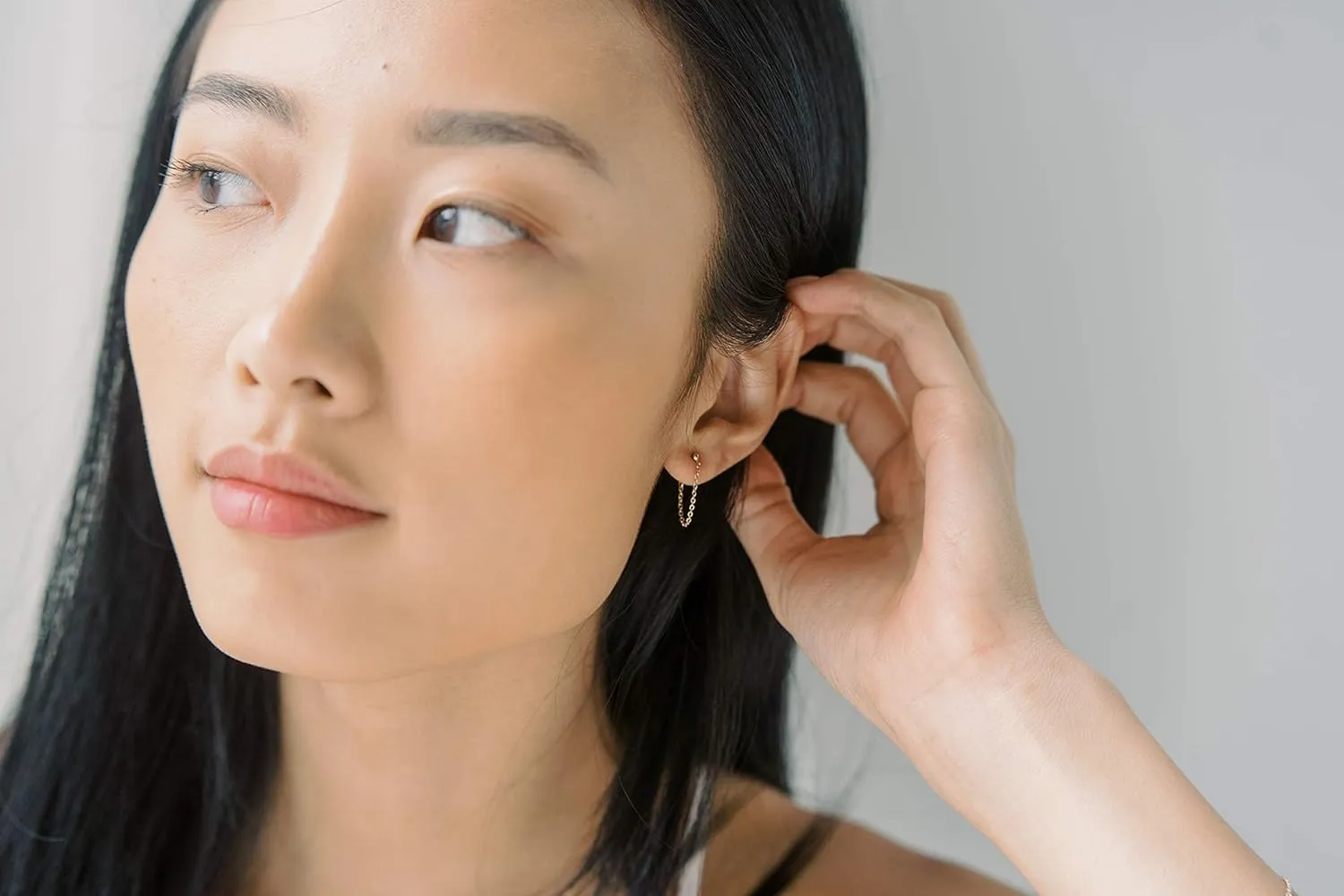 HONEYCAT Chain Hoop Huggies in Gold, Rose Gold, or Silver | Minimalist, Delicate Jewelry