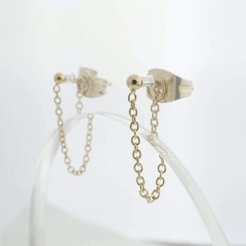 HONEYCAT Chain Hoop Huggies in Gold, Rose Gold, or Silver | Minimalist, Delicate Jewelry