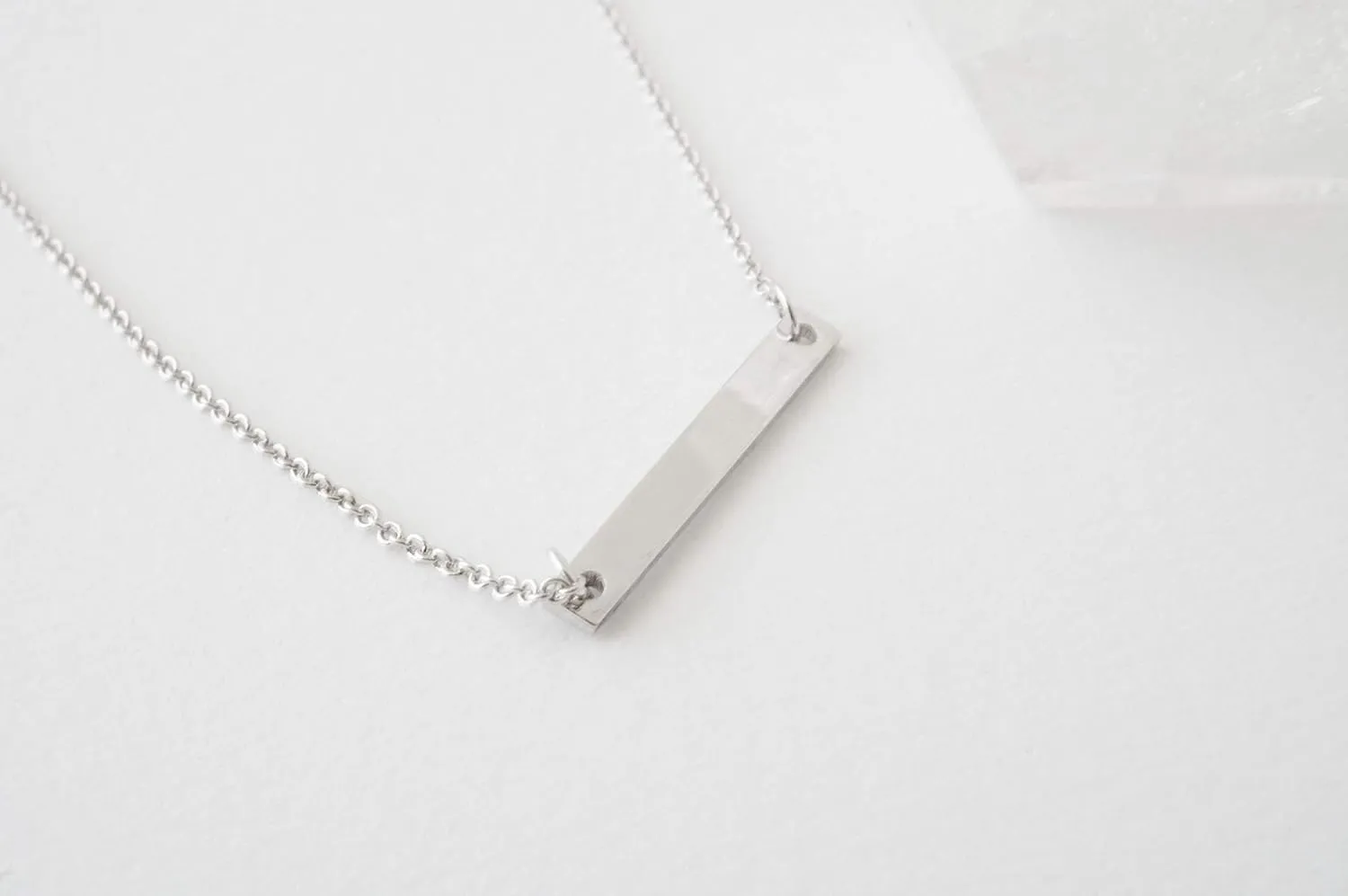 Honeycat Horizontal Bar Necklace in Gold, Rose Gold, or Silver | Minimalist, Delicate Jewelry
