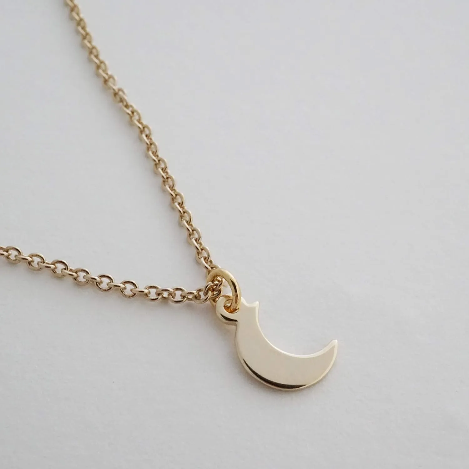 Honeycat Magic Charm Moon Necklace in Gold, Rose Gold, or Silver | Minimalist, Delicate Jewelry