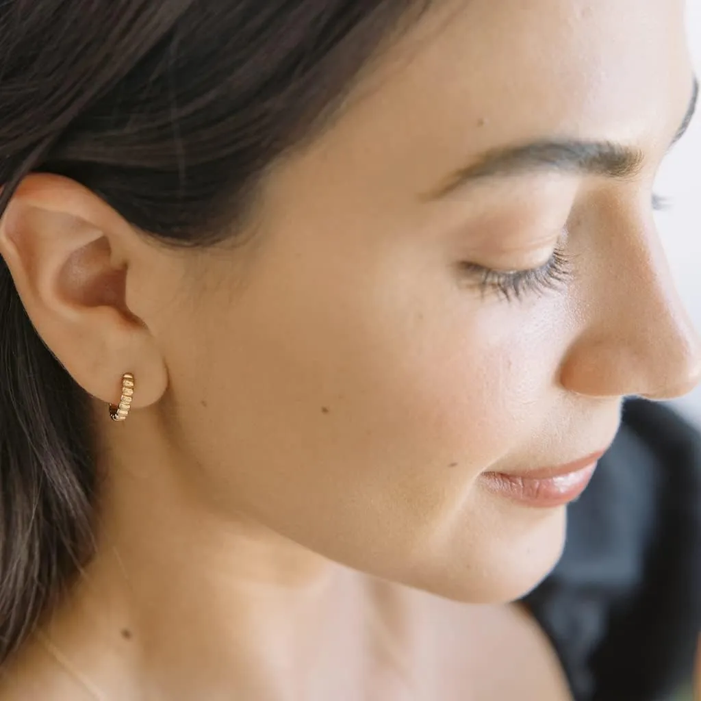 HONEYCAT Rosa Ribbed Hoops in Gold, Rose Gold, or Silver | Minimalist, Delicate Jewelry |