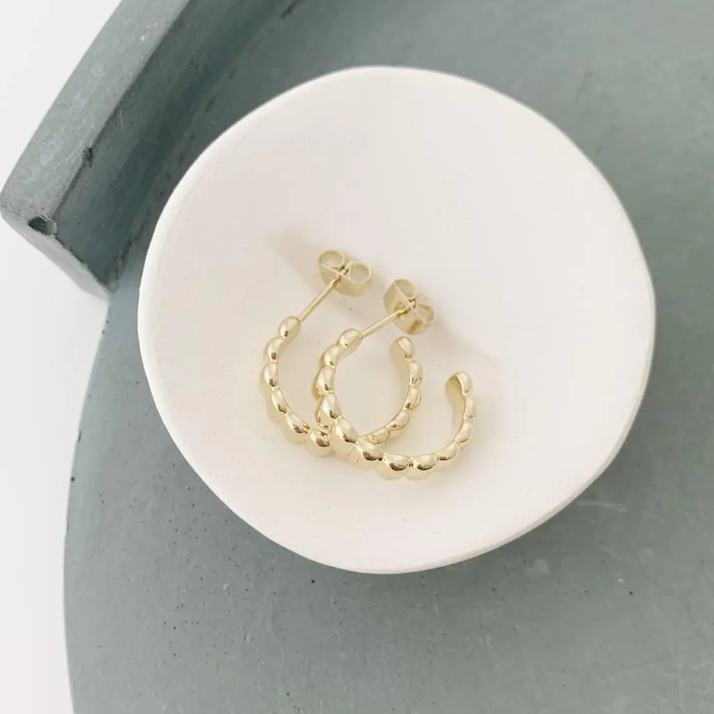 HONEYCAT Rosa Ribbed Hoops in Gold, Rose Gold, or Silver | Minimalist, Delicate Jewelry |