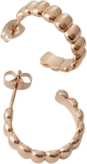 HONEYCAT Rosa Ribbed Hoops in Gold, Rose Gold, or Silver | Minimalist, Delicate Jewelry |