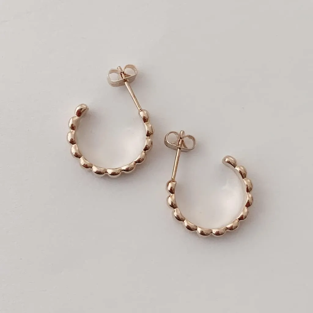 HONEYCAT Rosa Ribbed Hoops in Gold, Rose Gold, or Silver | Minimalist, Delicate Jewelry |