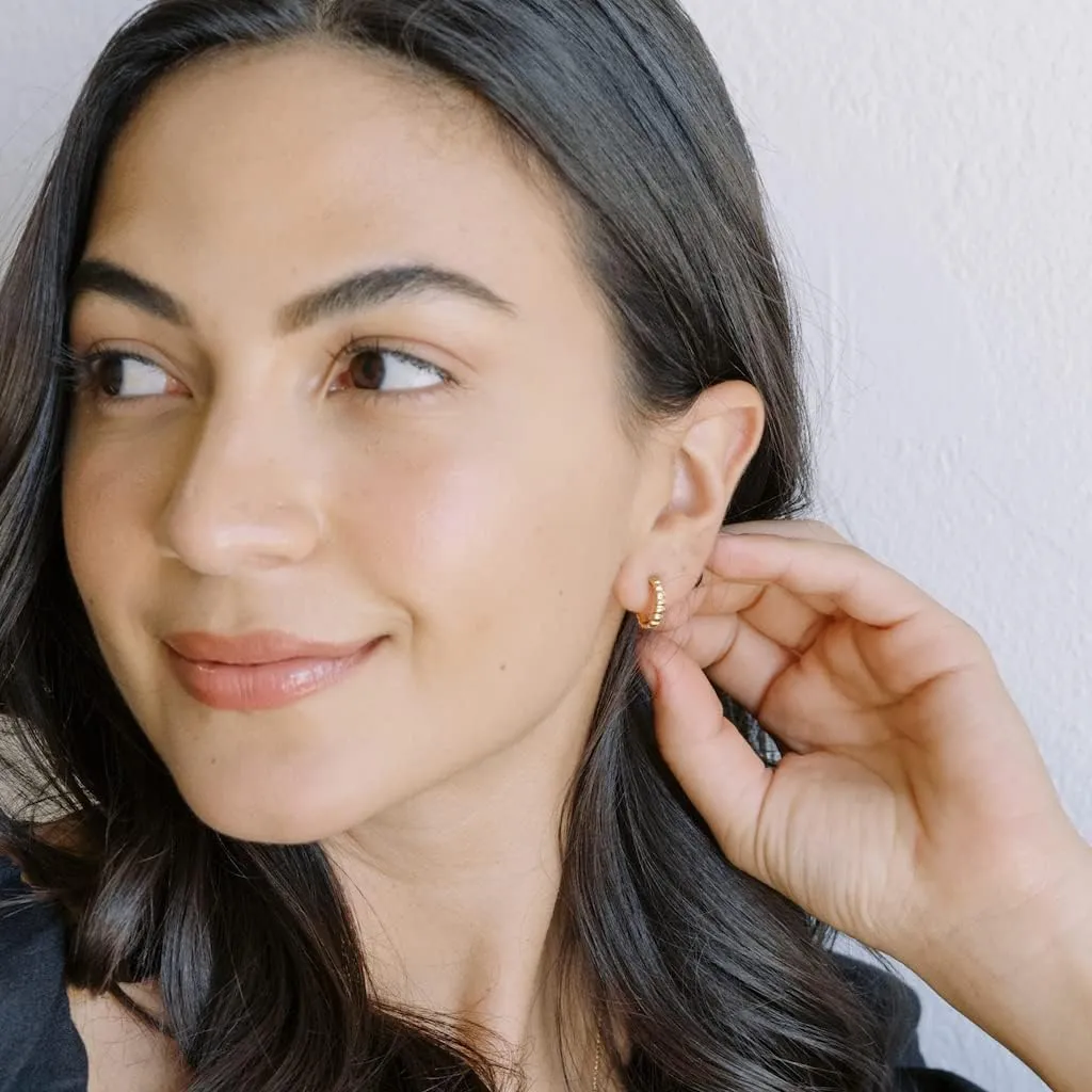 HONEYCAT Rosa Ribbed Hoops in Gold, Rose Gold, or Silver | Minimalist, Delicate Jewelry |