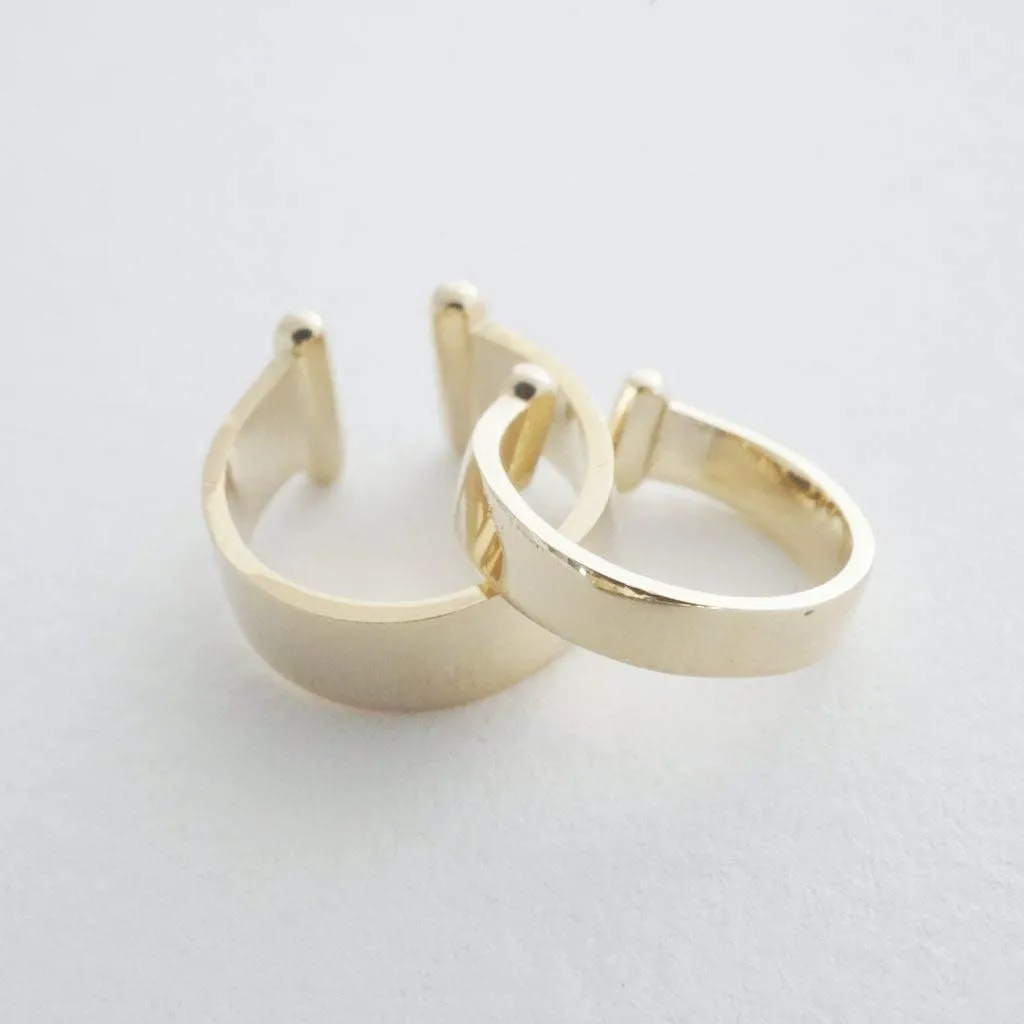 HONEYCAT Thick Ear Cuff Set in Gold, Rose Gold, or Silver | Minimalist, Delicate Jewelry