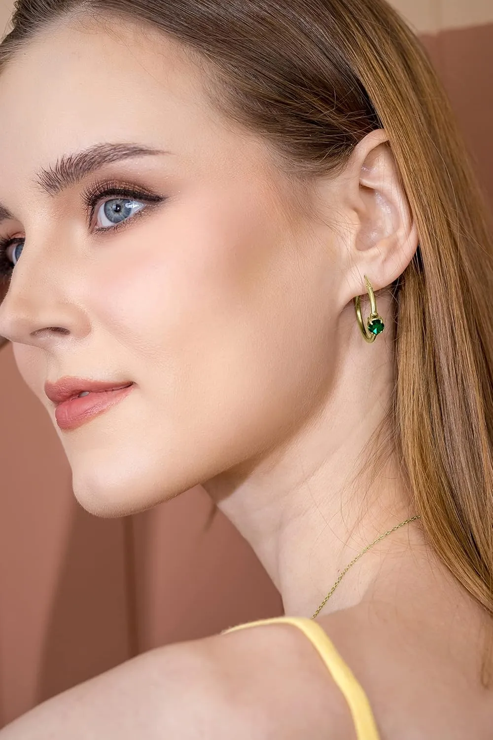 Hoops Earrings for Women, Birthstone Earrings, Genuine or Synthetic Gemstone Earrings, Fashion Earrings, Trendy Earrings, Sterling Silver Hoop Earrings, Gold Hoop Earrings, Rose Gold Hoops Flash