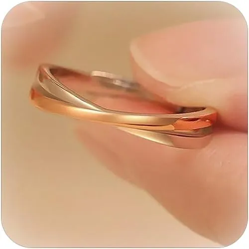HUASAI Couple Rings Gold Cubic Zirconia Ring for Couples Rhinestone Rings Promise Ring Engagement Ring Wedding Ring Valentines Day Gifts Jewelery Gifts