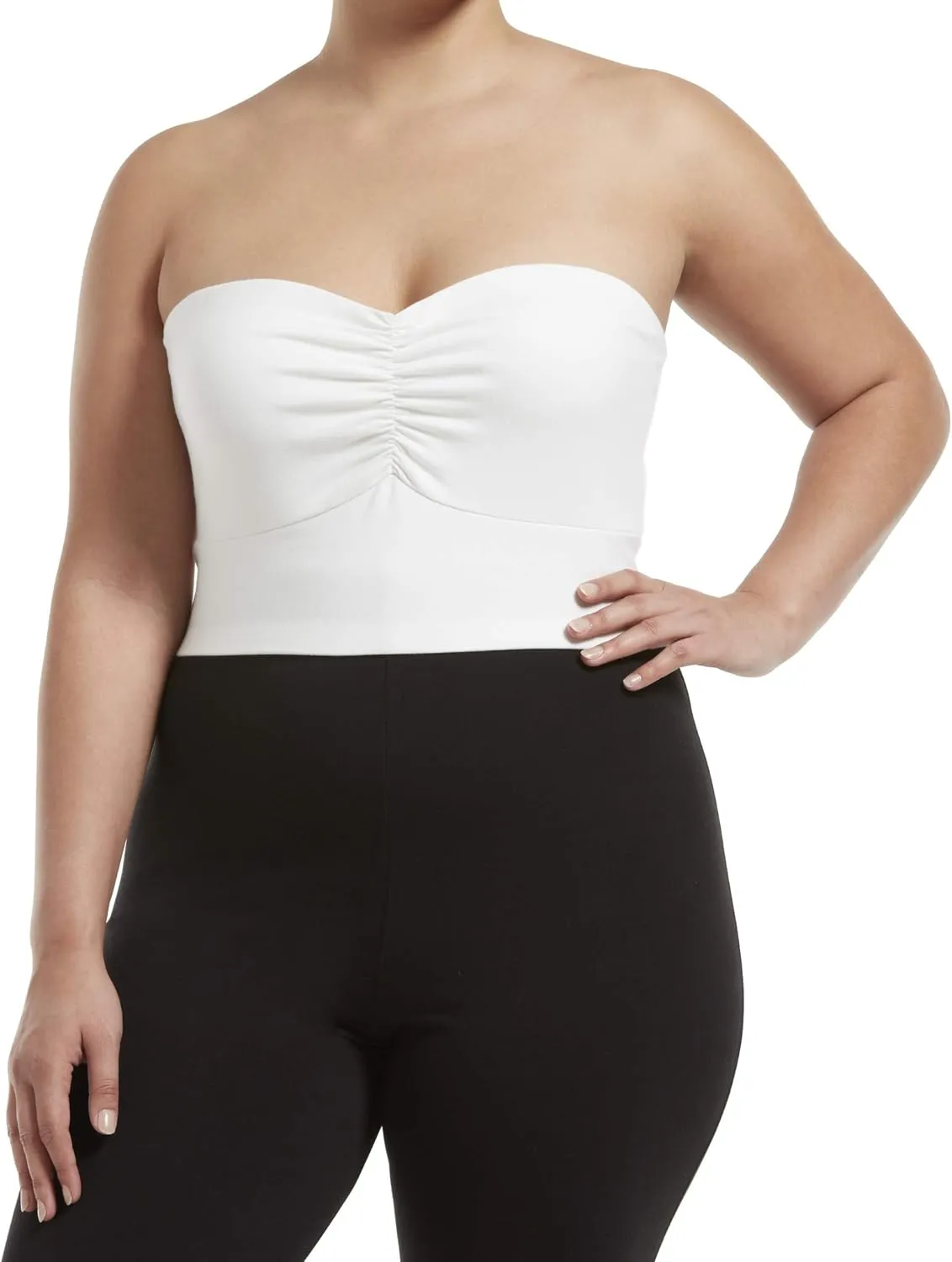 HUE Women's Blackout Cotton Midriff Bandeau Tube Halter Top, Assorted