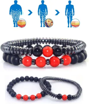 Humanic Maxhematie Beaded Bracelets, Natural Stone Beads Layered Lymphatic Health Energy Healing Bracelets Adjustable Length For Women Men Jewelry Gifts