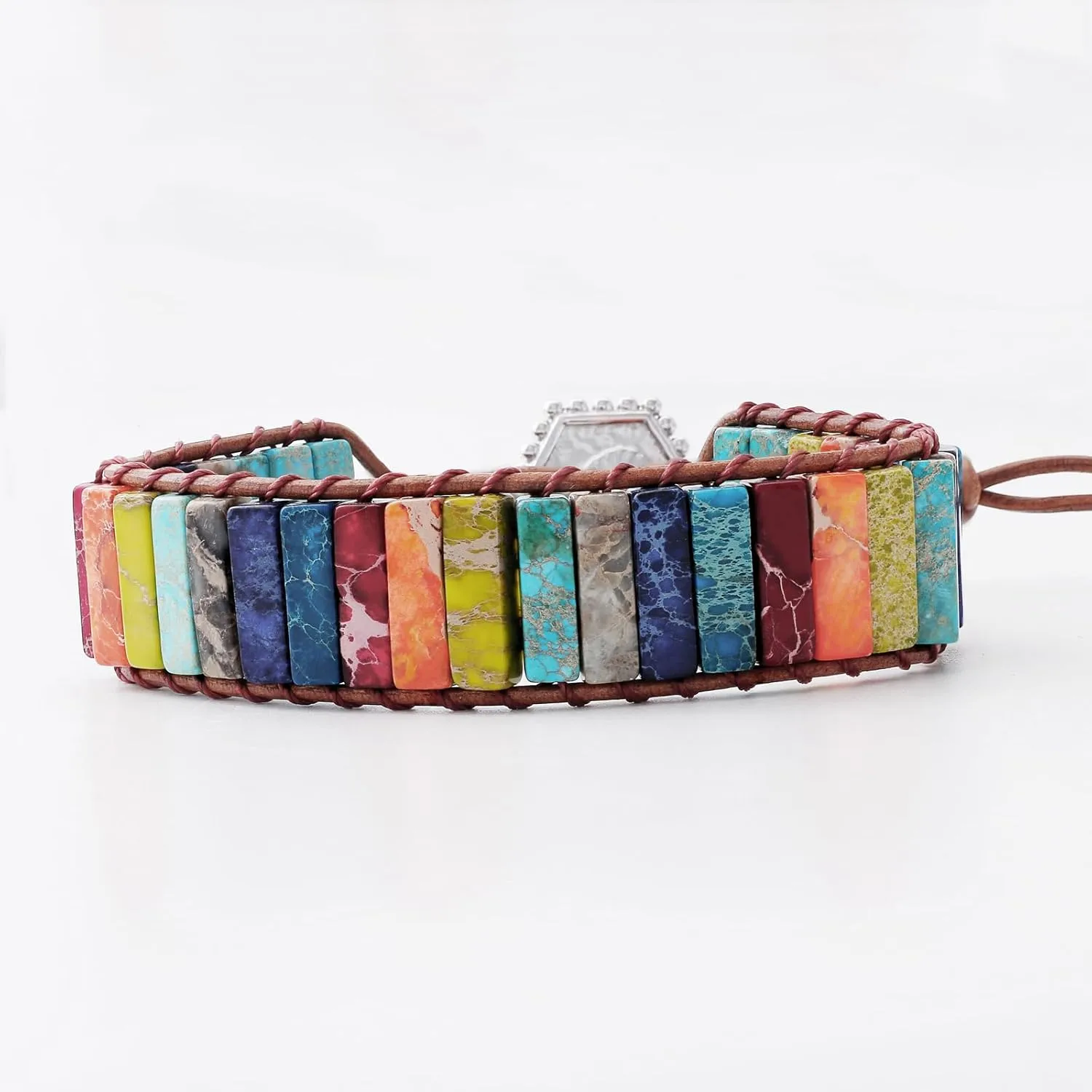 HZDK 7 Chakra Bracelets for Women beaded bracelets for women Leather Wrap Healing Bead Bracelet Women Boho Friendship Jewelry