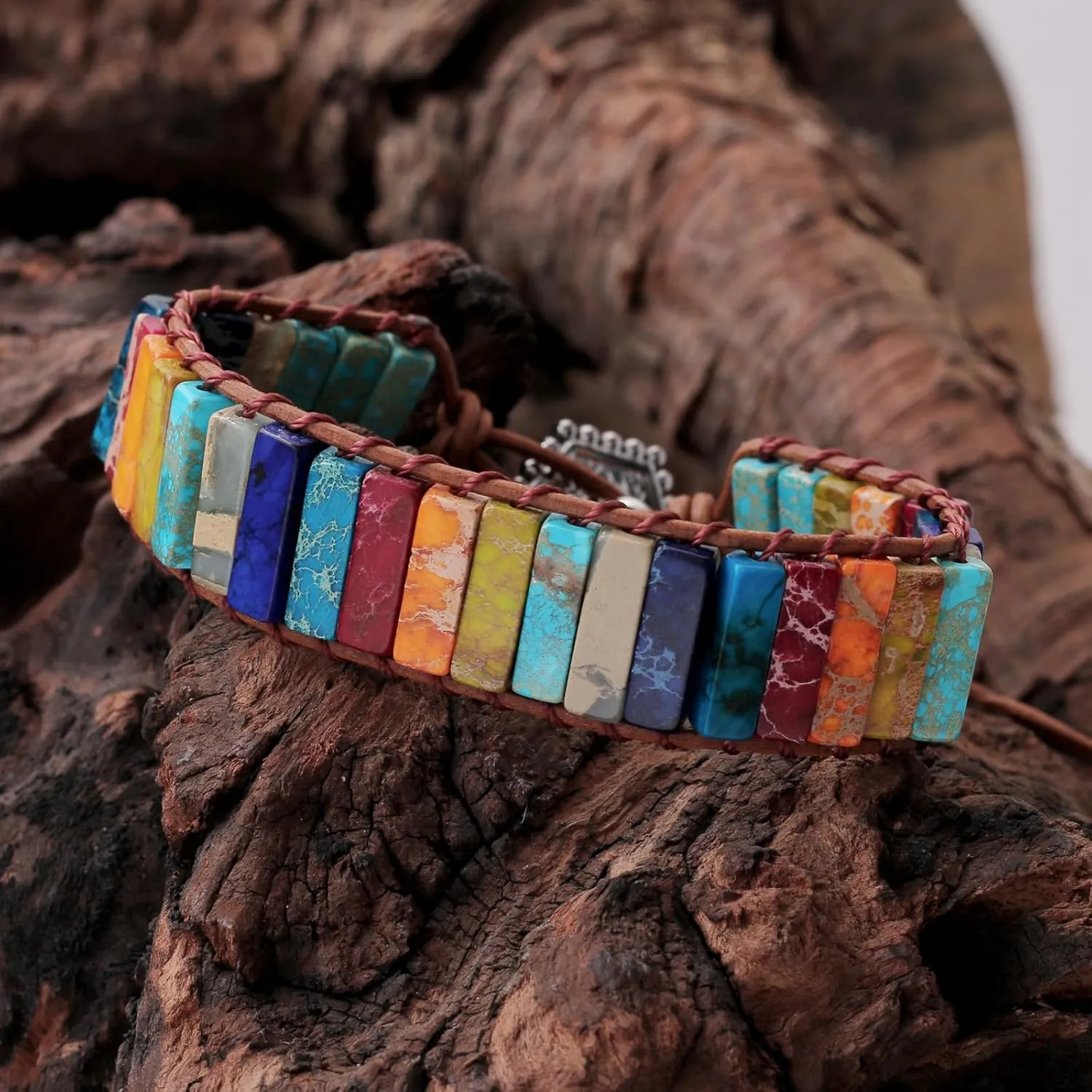 HZDK 7 Chakra Bracelets for Women beaded bracelets for women Leather Wrap Healing Bead Bracelet Women Boho Friendship Jewelry