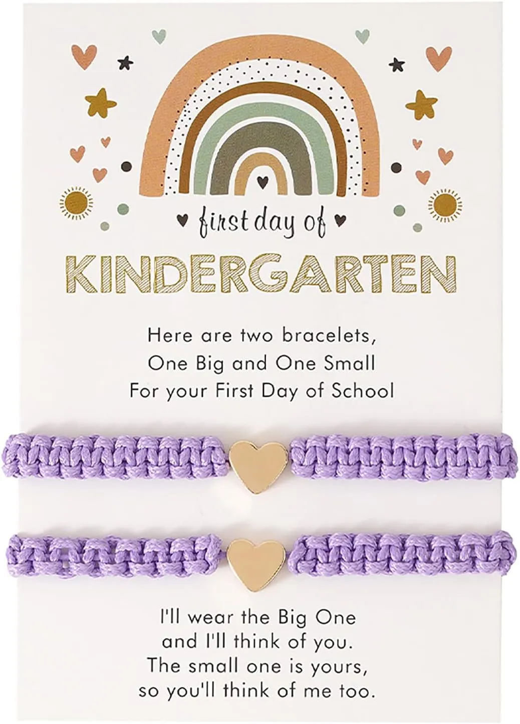 INENIMARTJ First Day of Bracelets First Day of School Bracelets,Back to School Bracelets for 2,Matching Heart Wish Adjustable Bracelets