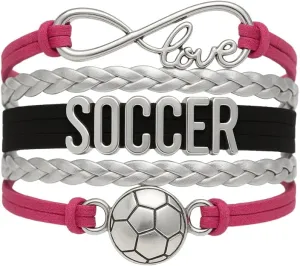 Infinity Collection Soccer Adjustable Bracelet - Soccer Fan Jewelry - Sporty Accessory with Ball Charm - Gift for Enthusiasts, Players, and Coaches - Game Day and Team Spirit Gear
