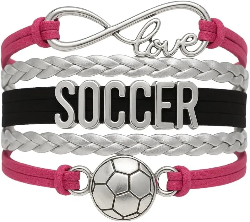 Infinity Collection Soccer Adjustable Bracelet - Soccer Fan Jewelry - Sporty Accessory with Ball Charm - Gift for Enthusiasts, Players, and Coaches - Game Day and Team Spirit Gear