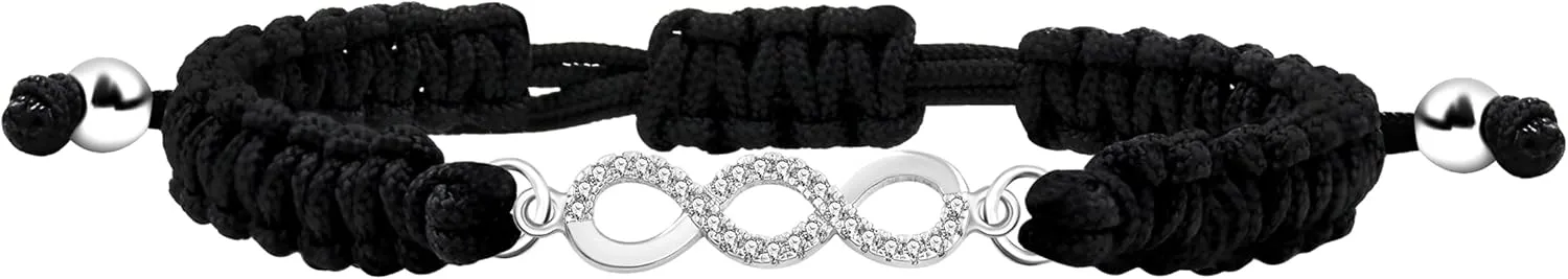 Infinity Symbol Cubic Zirconia Braided Chain Bracelet, Brass Women's Bracelet for Infinite Love and Endless Friendship, Ideal Gift for Family, Lover and Best Friends YA4844