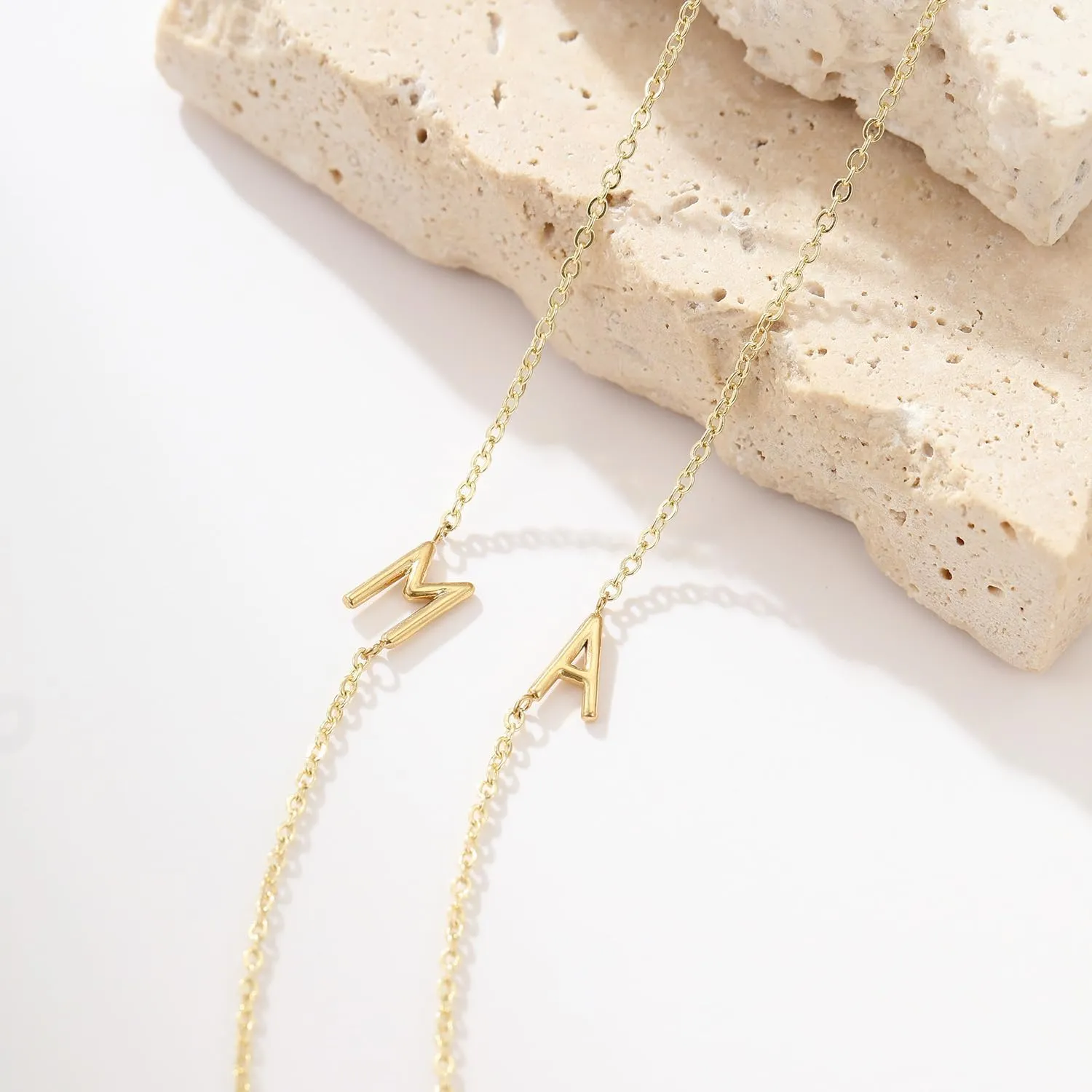 Initial Necklaces for Women Dainty Gold Letter Necklace Sideways Initial Necklace Cute Name Necklace Simple Choker Necklaces for Women Trendy Gold Jewelry Gifts