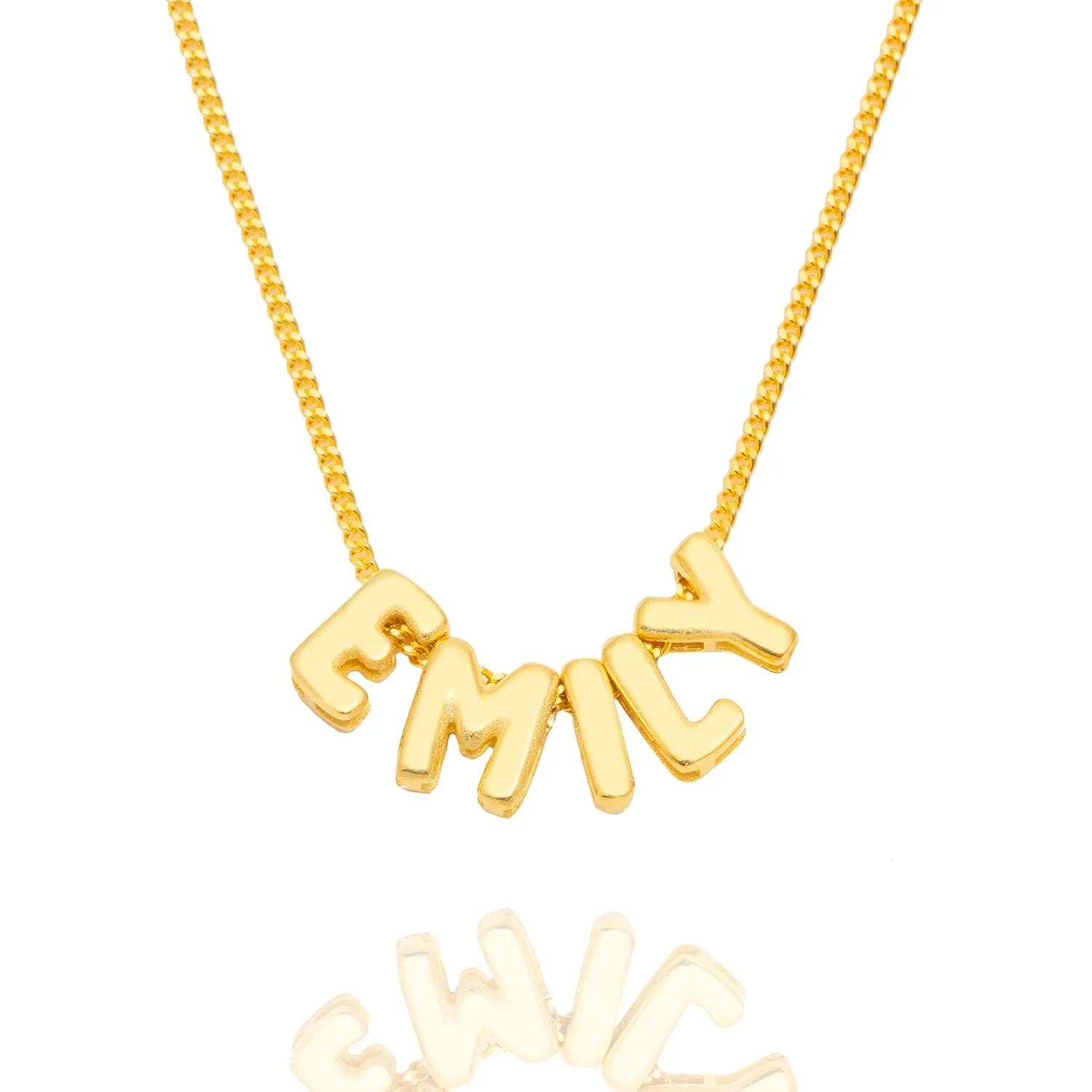 Initial Personalized Bubble Name Necklace for Women, 925 Sterling Silver Balloon initial necklaces for women, Customized Necklaces Gift for Birthday, Anniversary, Valentines &Christmas