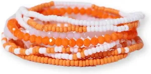 INK   ALLOY Game Day Bracelet Stacks, Beaded Bracelets for Football Gameday Outfits, Handmade Jewelry for College Students, Teachers, Football Moms, Set of 10