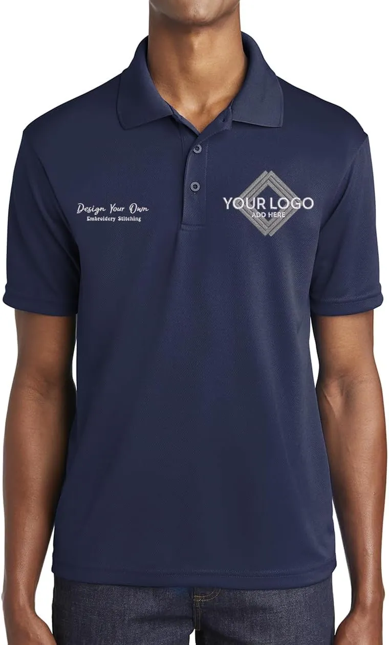 INK STITCH Men St640 Custom Embroidery Personalized Logo Texs Mesh Cool Fit Polo Shirts