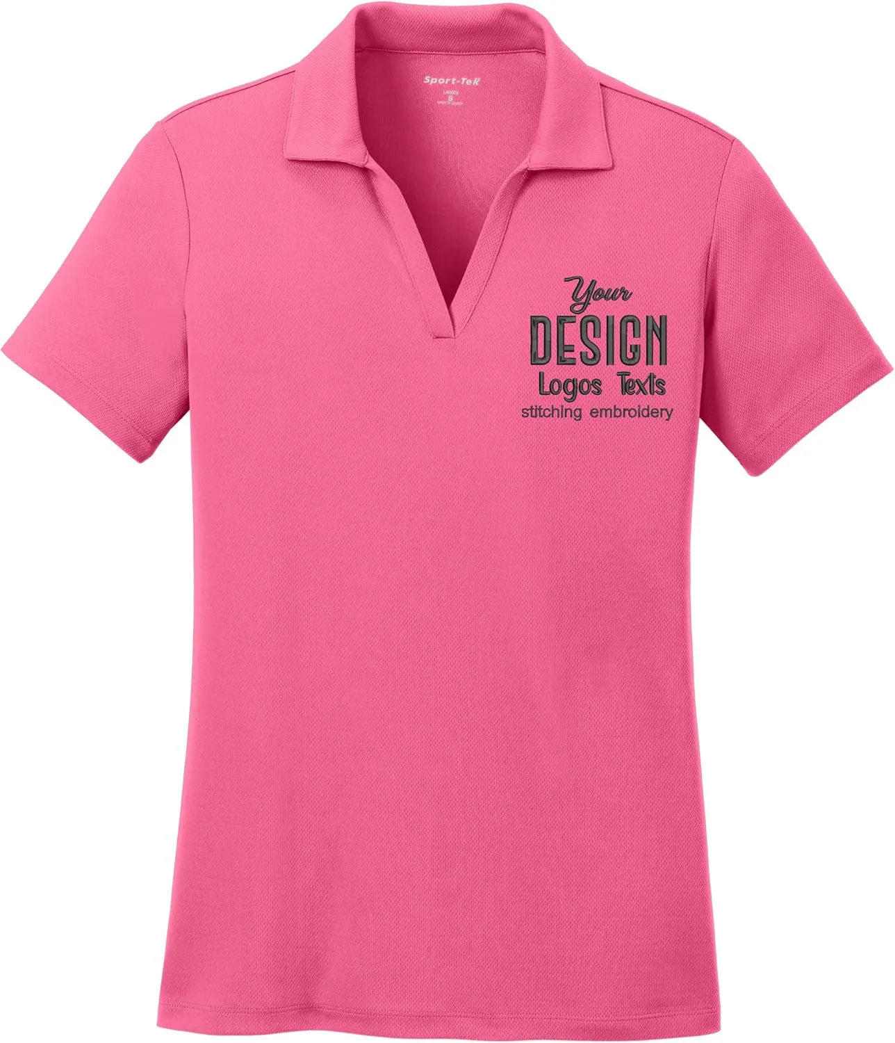 INK STITCH Women Lst640 Custom Embroidery Personalized Logo Texs Mesh Cool Fit Polo Shirts