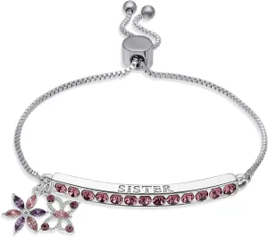 INSPIRED VOICES Sterling Silver Plated Charm Bracelets for Women - Easy Adjustable Bracelets