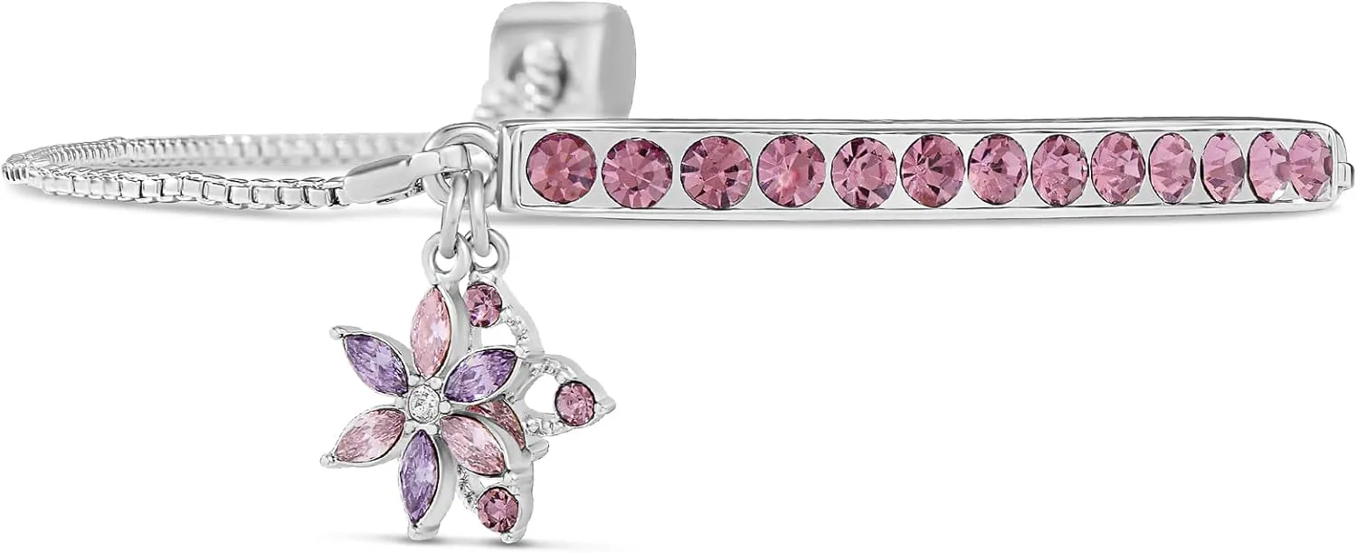 INSPIRED VOICES Sterling Silver Plated Charm Bracelets for Women - Easy Adjustable Bracelets