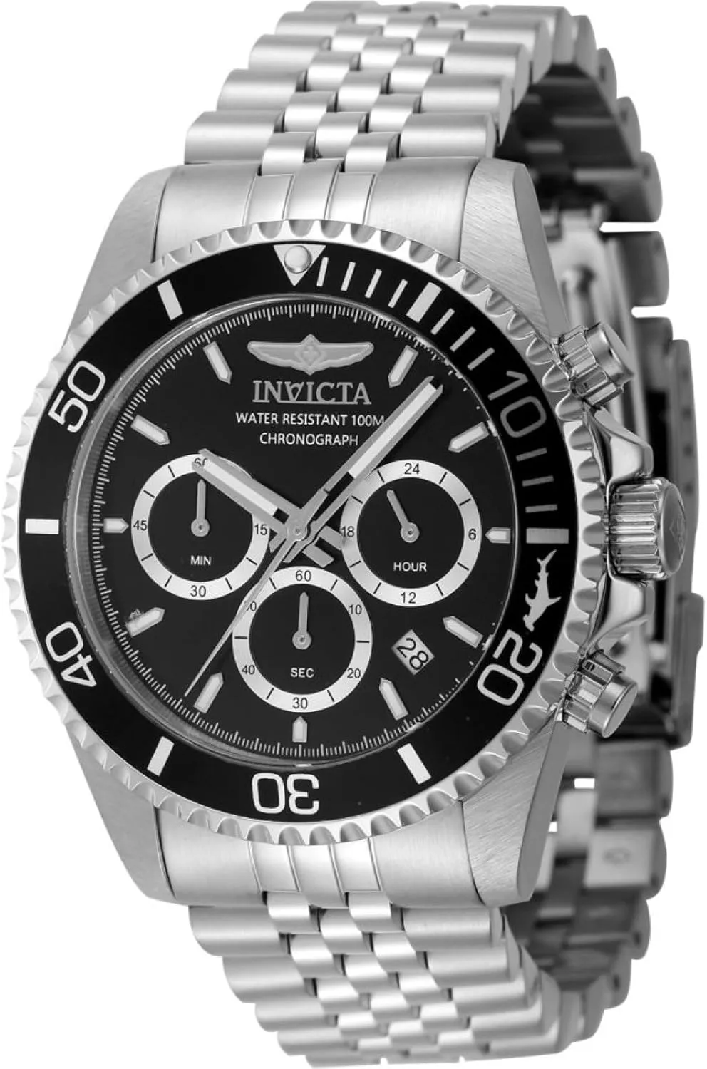 INVICTA Pro Diver Men 43mm Stainless Steel Steel Black dial VD53 Quartz