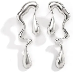 Irregular Waterdrop Earrings for Women Liquid Metal Earrings Thick Hypoallergenic Dangle Earrings Gold Statement Earrings Jewelry Gifts