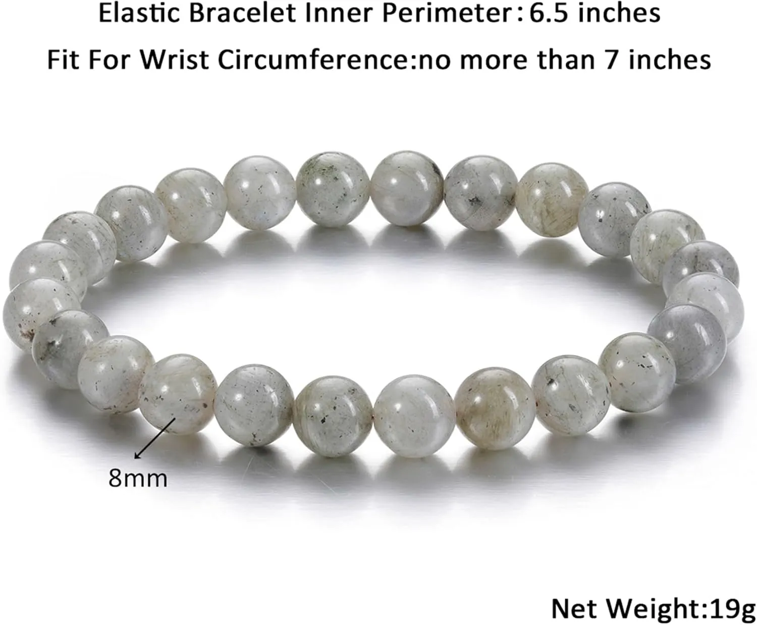 Jovivi Crystal Bracelets for Women Men - 8mm Handmade Natural Semi Precious Gemstone Beaded Bracelets, Round Stone Beads Stretch Bracelet, Healing Yoga Bracelets Jewelry Gifts