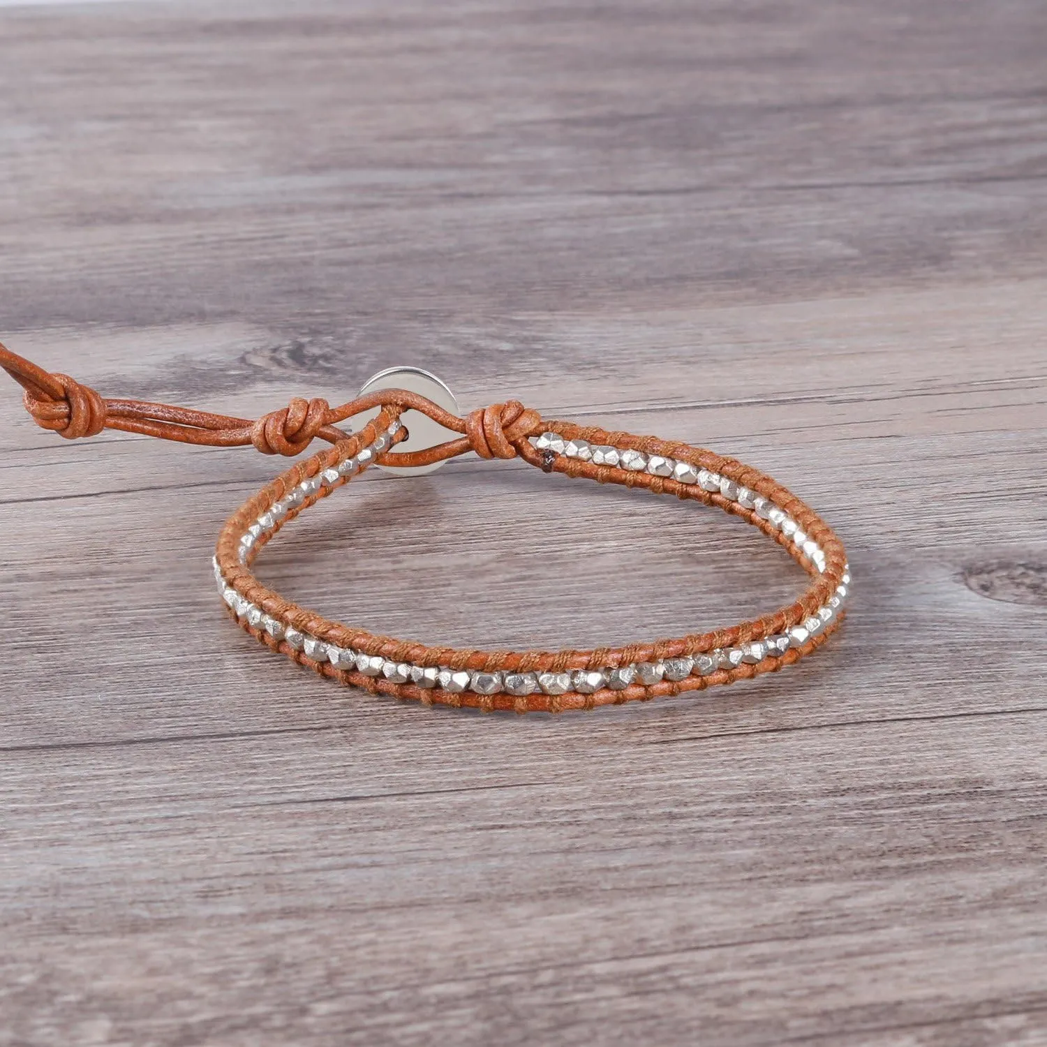 KELITCH New 925 Silver Beads Beaded Bracelets Bangle Color Leather Wrap Bracelets for Women Friendship Bracelet