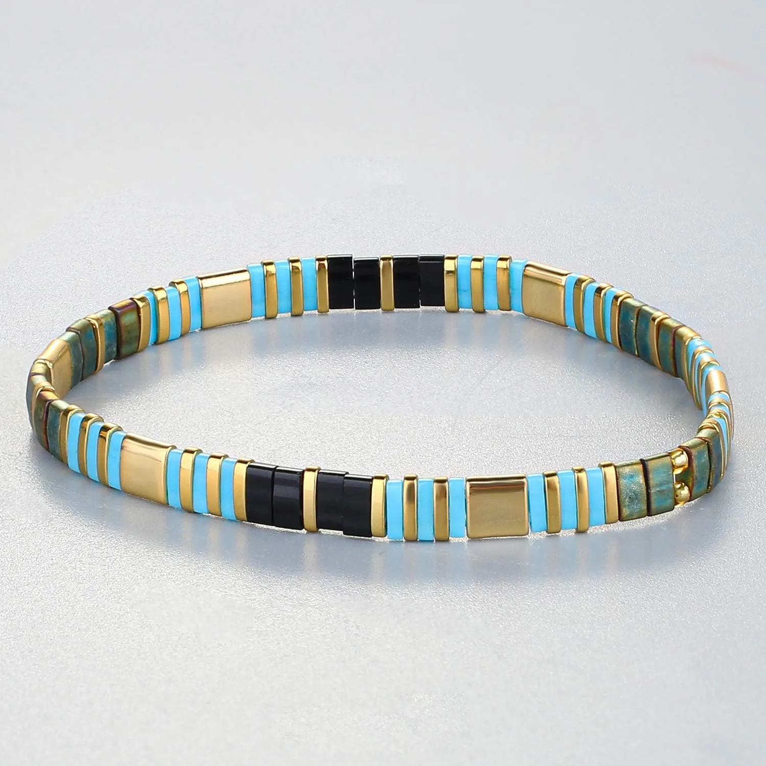 KELITCH Tila Bead Bracelets Bohomian Stackable Stretch Bracelets Women Tennis Handmade Friendship Bracelets