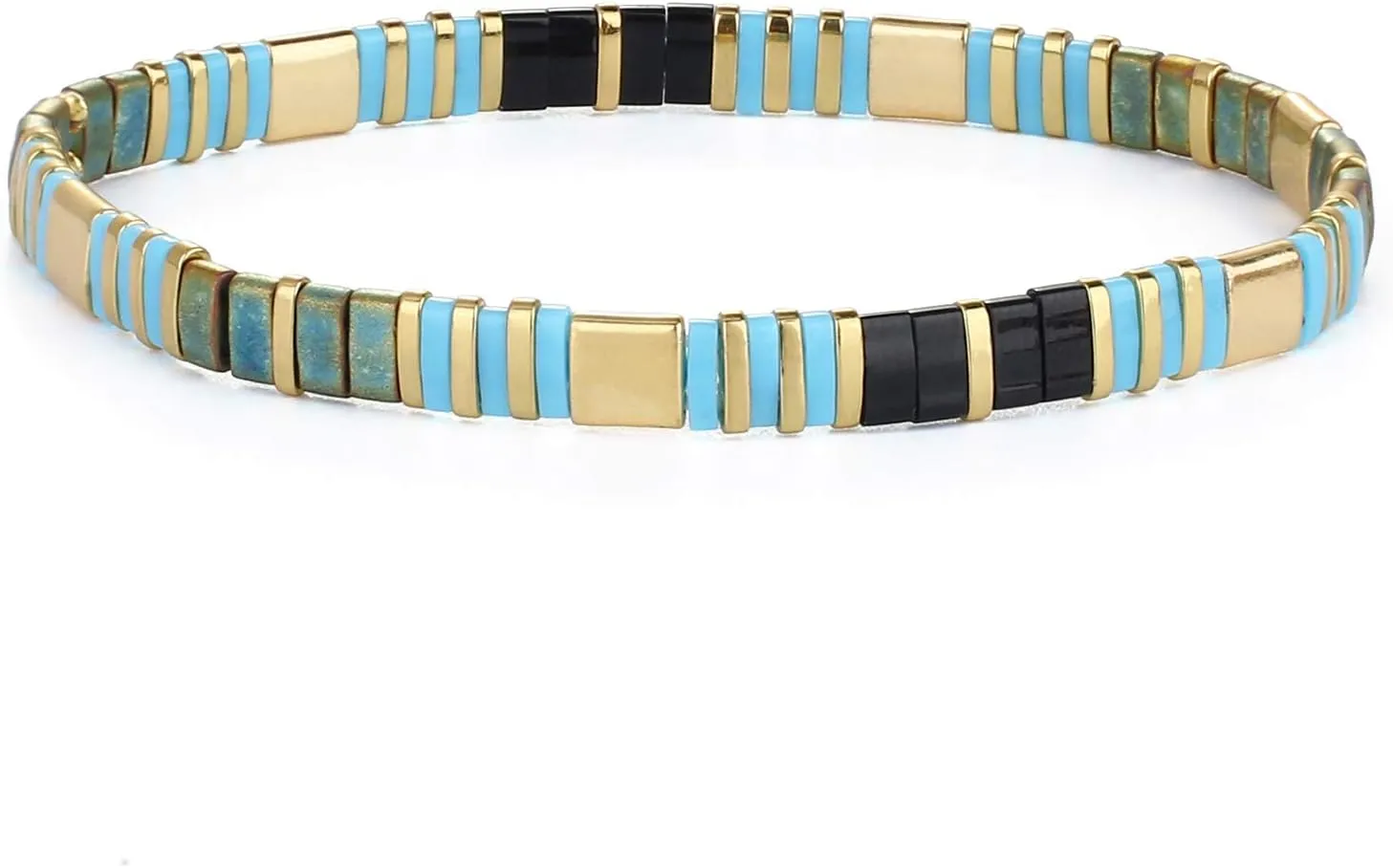 KELITCH Tila Bead Bracelets Bohomian Stackable Stretch Bracelets Women Tennis Handmade Friendship Bracelets