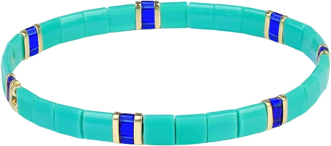 KELITCH Tila Miyuki Beads Bracelets Colorful Strand Stretch Bracelets Mixed Friendship Bracelets