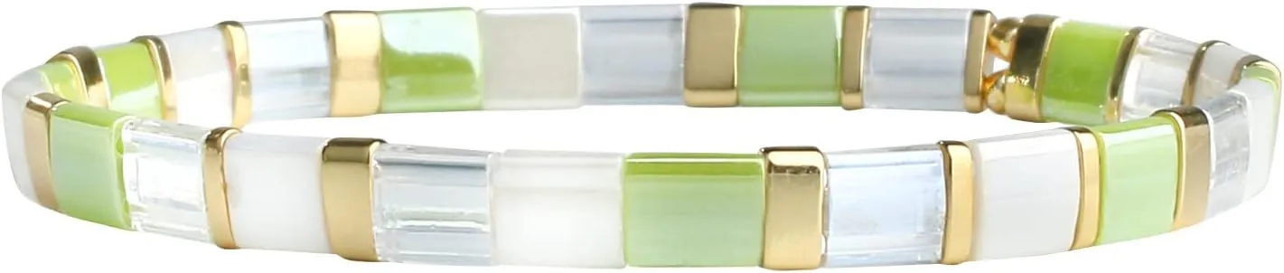 KELITCH Women Tila Bracelets Miyuki Beads Bracelets Colorful Stretch Bracelets Mixed Friendship Bracelets