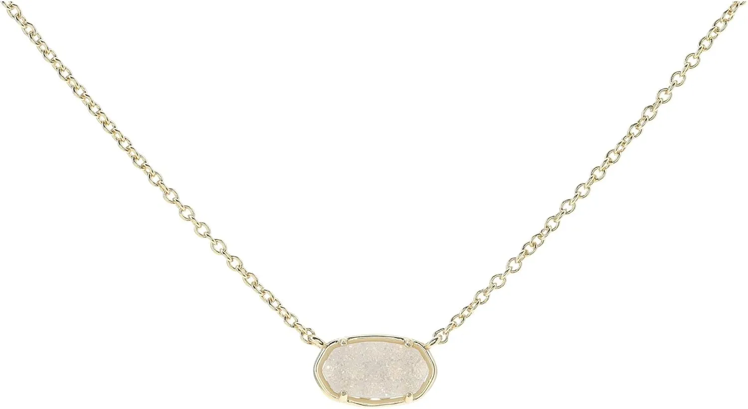 Kendra Scott Grayson Stone Pendant Necklace  Brass Construction  14K Gold Plating  Lobster Clasp