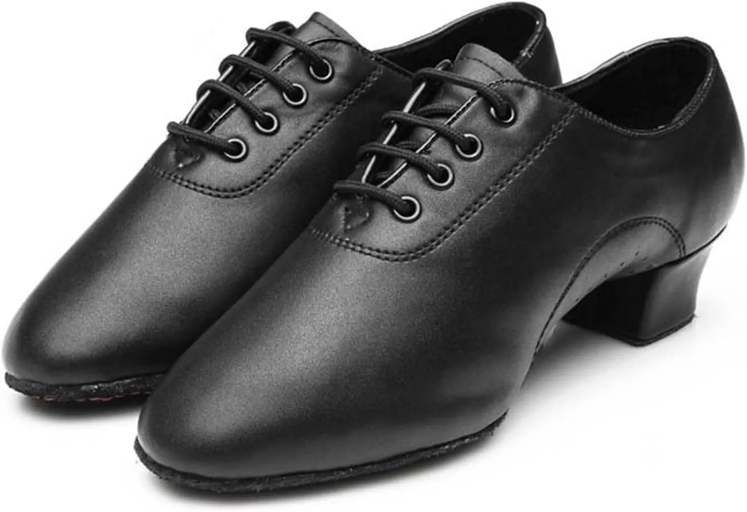 Kid Bog Shoes Boys Modern Dance Shoes Prom Ballroom Latin Dance Shoes Solid Color Lace Up Leather Shoes Children Booths