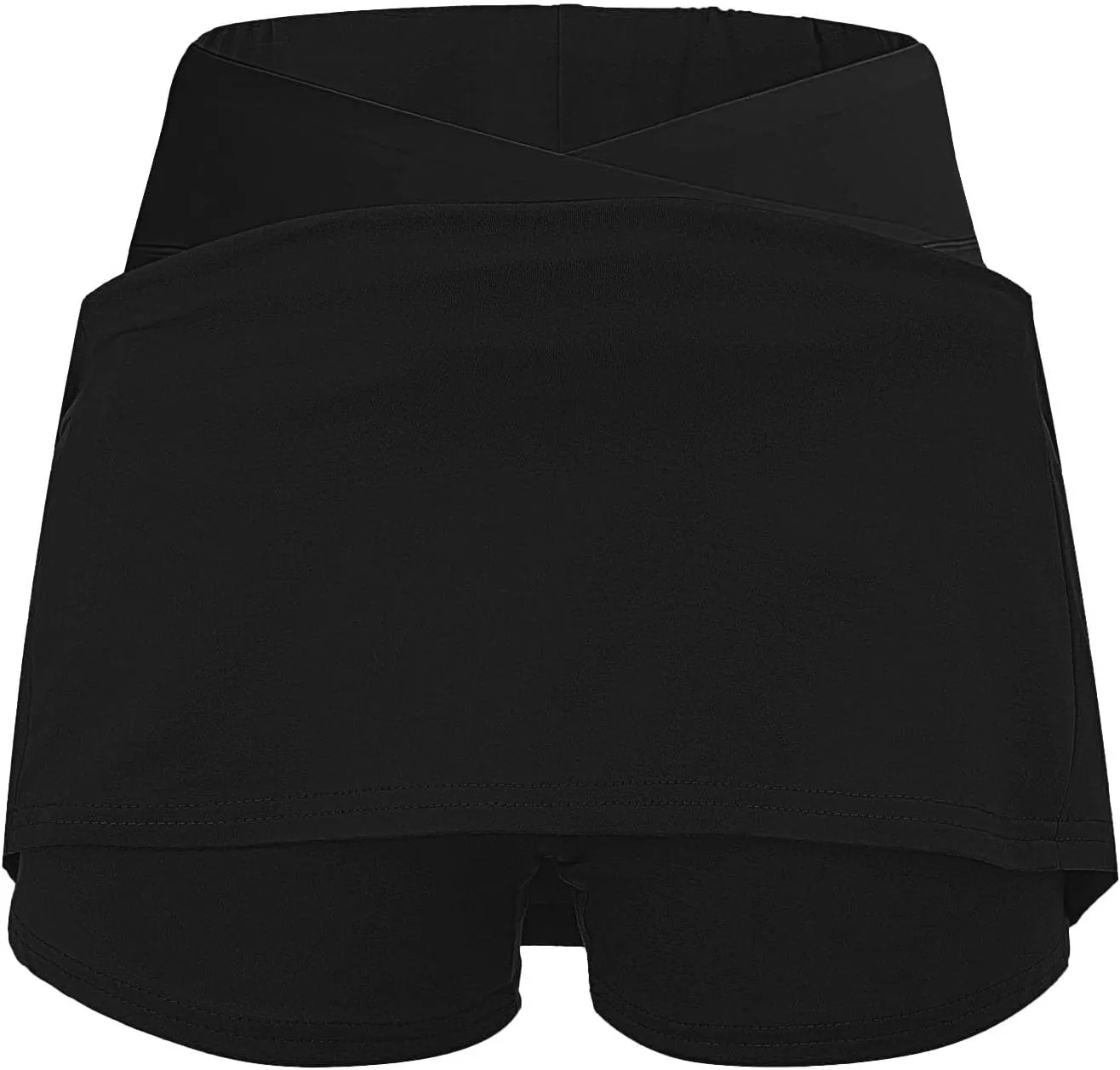 Knee Length Skorts Skirts for Women,Tummy Control Baggy Skorts with Pockets Mid Waist Athletic Pants Shorts Skirt